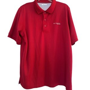 Columbia PFG red polo shirt, likely Omni-Shade UPF Omni-Wick Men’s L Short Slvs